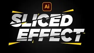 How to Create a Sliced Text Design in Adobe illustrator | Step by Step Tutorial