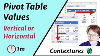 Excel Pivot Table Values Vertical or Horizontal Quick Fix