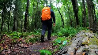 Hiking alone in the rain in the Adirondack High Peaks