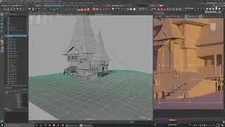 Alchemists home. 3D poly modeling. Maya. part 03