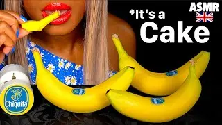ASMR EATING REALISTIC CAKE BANANA FRUIT, EDIBLE SKINS, CHOCOLATE, OREO CAKE CUTTING, MUKBANG 먹방