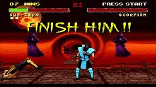 Mortal Kombat 2 (SNES) - Sub-Zero playthrough