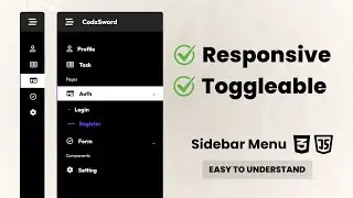 Mastering Responsive Sidebar Menu | Sidebar Using HTML CSS JavaScript