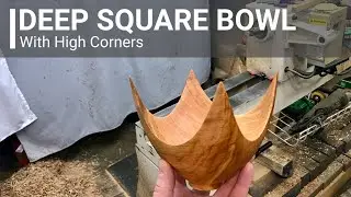 Woodturning - Bad Tool Catch While Turning a Deep Square Bowl