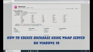 How to create Database Using Wamp Server On Windows 10
