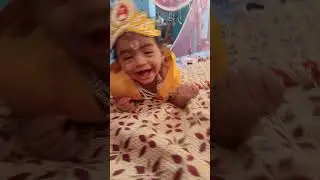 prani kutty ku krishnar getup potachu😍 #krishnadressmaking #krishnajayanthi #babyvideos #trending