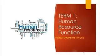 Gr 12 Business Studies (P1): Human Resource Function