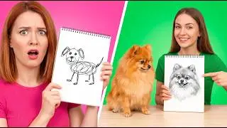 ART CHALLENGE & DRAWING TRICKS || Amazing drawing tricks and pancake challenge by 123 GO! GOLD
