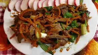 Замечательный салат из печени/ Lever salad/Jigardan ajoyib salat.