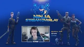 Free Twitch Overlay Template - Stream Light Blue Ninja Cam - PSD - Free Download