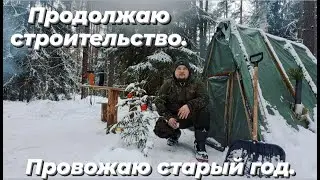 ПРОДОЛЖАЮ СТРОИТЕЛЬСТВО ИЗБЫ. ПРОВОЖАЮ СТАРЫЙ ГОД.ГОТОВЛЮ ПРАЗДНИЧНЫЙ УЖИН.ДИКАЯ КУХНЯ.