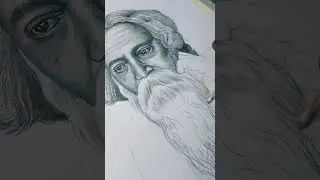 Rabindranath Tagore Drawing with Two Oil pastel 