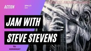 Jam with Steve Stevens "Action" Tempo BPM 171 - Dm - Backing track #jamwith hard rock