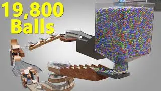 19,800 Colorful Balls Marble Run Loop animation V16