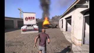 Фура взлетела возле гаража (ARMA 3)