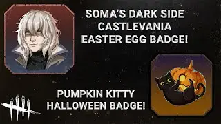 DBD Soma's Dark Side Badge!🧛Castlevania Easter Egg! Pumpkin Kitty Halloween Badge!🎃