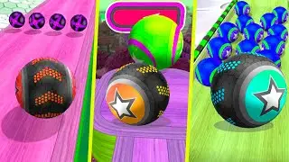 Going Balls Reverse - 3X Colored Portal Race! STAR BALL Gameplay