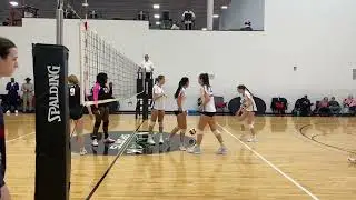 Game play example front court - attacking and setting off the net