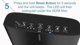 How do I reset the filter reminder lights on my Lasko Pure Platinum HEPA Air Purifier?