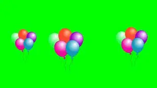 Balloons flying up Copyright free Green screen