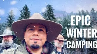 Winter Camping With Friends! Whiskey, Camp Cooking, Fishing!