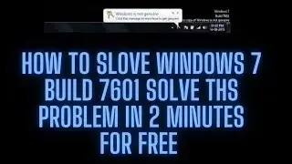 How to remove windows 7 build 7601 this copy of windows is not genuine for free