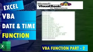 DATE & TIME FUNCTION IN VBA | WORKING WITH DATE & TIME