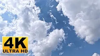 Blue Sky and Clouds Screen Saver (No sound) 2 Hours 4K UHD