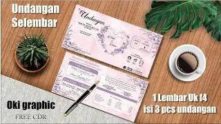 Cara Membuat Undangan Satu lembar Ukuran F4 dapat 3 pcs Undangan - free cdr