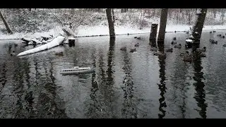 3D printed boat Vizibusz 301 - winter video