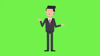 Businessman animation green screen, doubt green screen, suit animation green screen, green screen