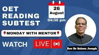 Edu Skills: OET Reading Subtest |🌹Monday with Mentor🌹| OET made easy