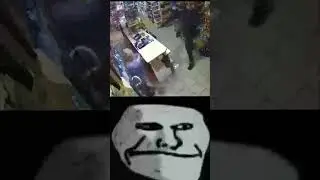 The saleswoman kicked the thief out of the store😈😈 (Troll Face Meme)