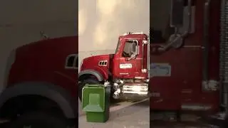 Trash Collection Time: Toy Bruder Rear Loader Garbage Truck Tackles Colorful Bins! 🗑️🚚 #shorts