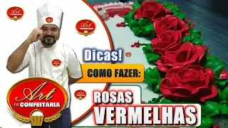 Confeite com rosas vermelhas