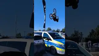 BACKFLIP over the POLICE 🚓🚨 #mtb #backflip #shorts