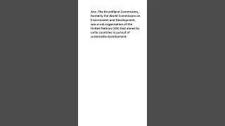 What is Brundtland Commission?