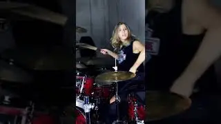 Our sister playing “Let Me Go” on drums 