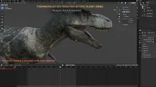 Unreal Engine 5 Rigged and Animated Trex walk cycle in blender for game
