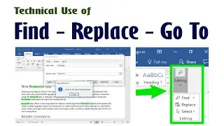How to utilize find replace and go to options in ms word | MS Word Trainings