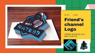 // how to make 3d Logo // 3d art // Rate99 // Please subscribe my friend's channel //