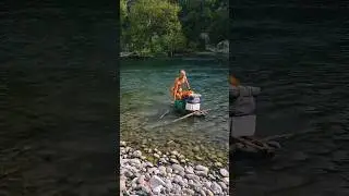 We are building a raft. Crossing the river