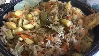 Жаркое из квашенной капусты.. Приглашаю всех на свою кухню🥕🧅🥬