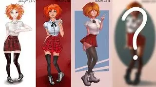 История создания рисунка // Перерисовка старого рисунка ( speedpaint paint tool sai 2)