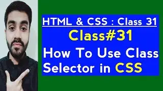 How To Use Class Selector Using HTML and CSS For Website Development - Class 31 - Urdu / हिन्दी