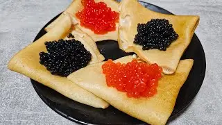 Блины с красной и черной икрой