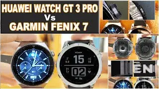 Huawei Watch GT 3 Pro vs Garmin Fenix 7  -  design and microscopic details