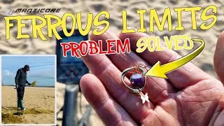 minelab manticore metal detecting on the beach. Ferrous limits help