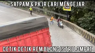 Satpam & PKJR Lari Mengejar, Detik Detik Mengerikan Pemotor Rem Blong Istri Lompat di Sitinjau Lauik