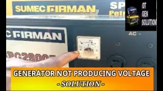 Generator not producing voltage(electric current)- SOLUTION